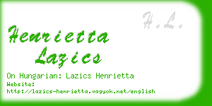 henrietta lazics business card